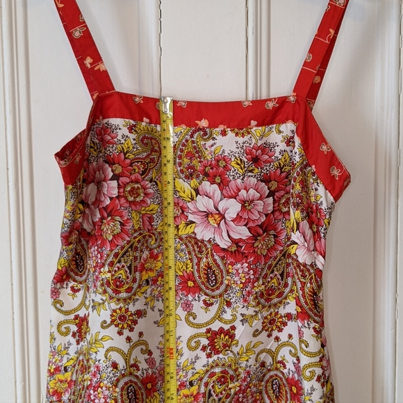 100% Silk Vintage Tank Top Flower Paisley Print - Picture 11 of 15